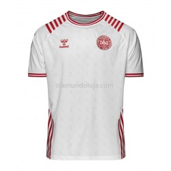 Camisola Dinamarca Equipamento Segundo Copa do Mundo 2022 Manga Corta